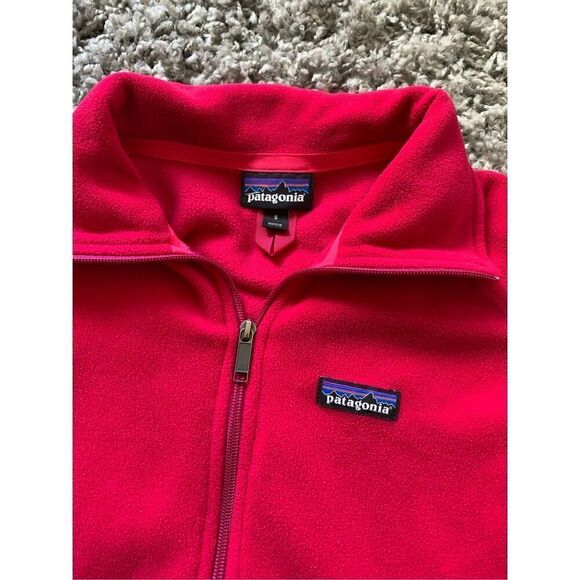 Patagonia BASIN TRAIL BRIGHT PINK ZIP Fleece Jacket Coat womens S - Picture 3 of 7